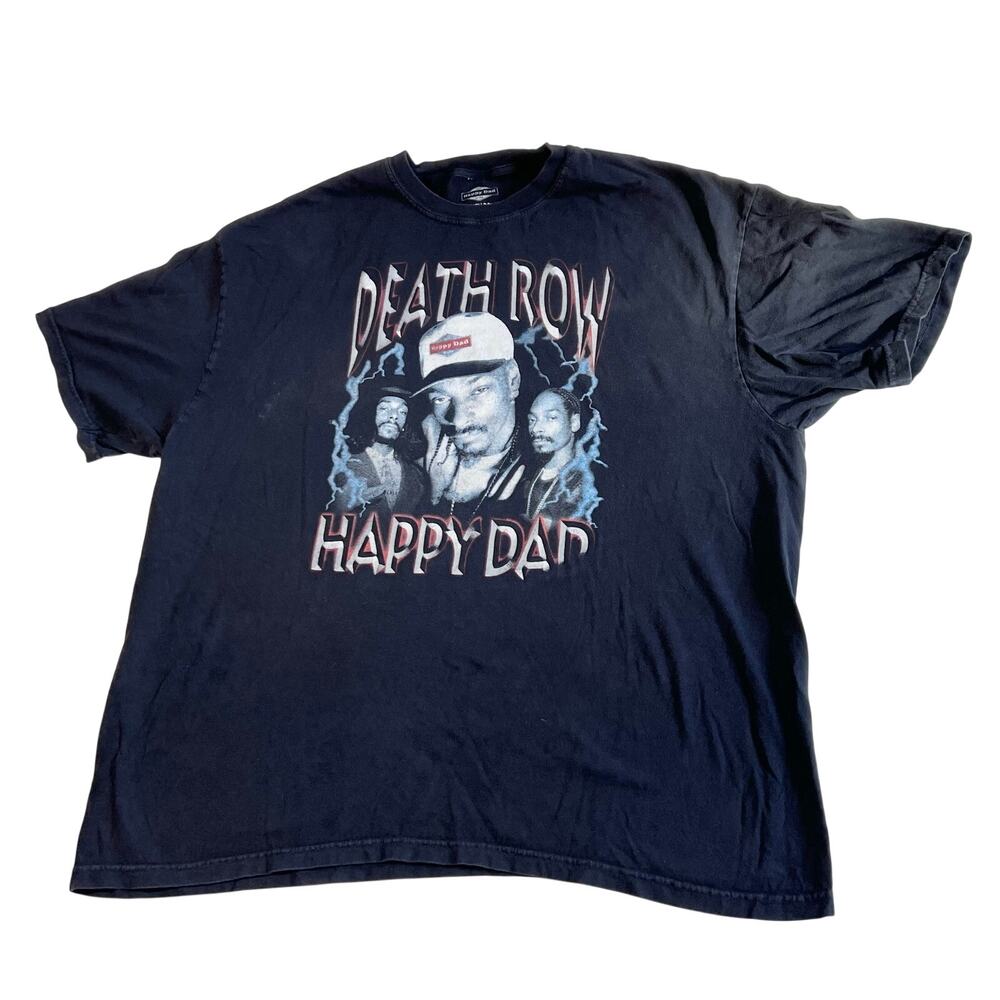 Vintage Death Row Snoop Dogg Happy Dad Shirt 3XL Black Graphic Y2K